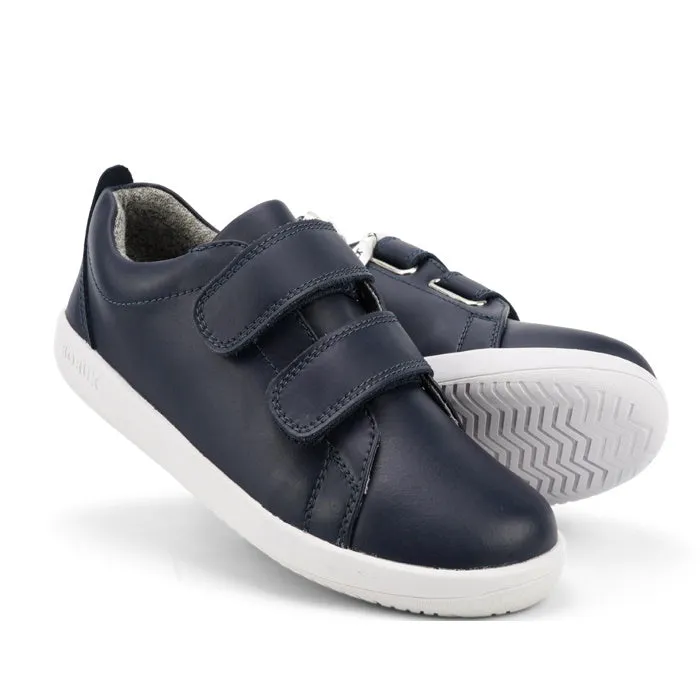 Bobux Kid  Plus Grass Court WATERPROOF Navy Leather Kicks 834916