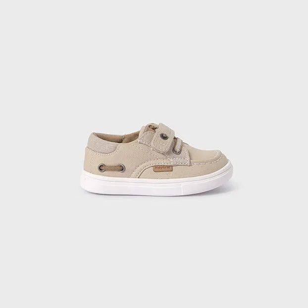 Boys Velcro Boat Shoes | Natural