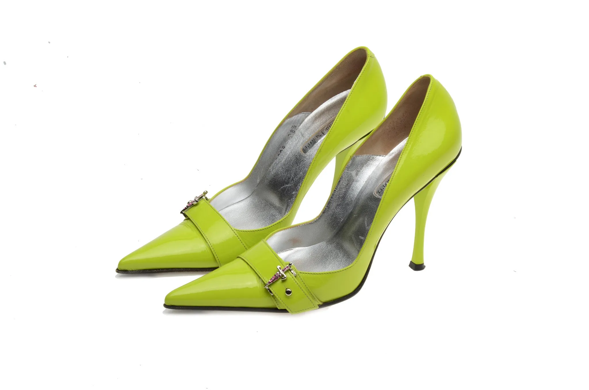 Cesare Paciotti - Lime Green Patent Heels - IT 38 1/2